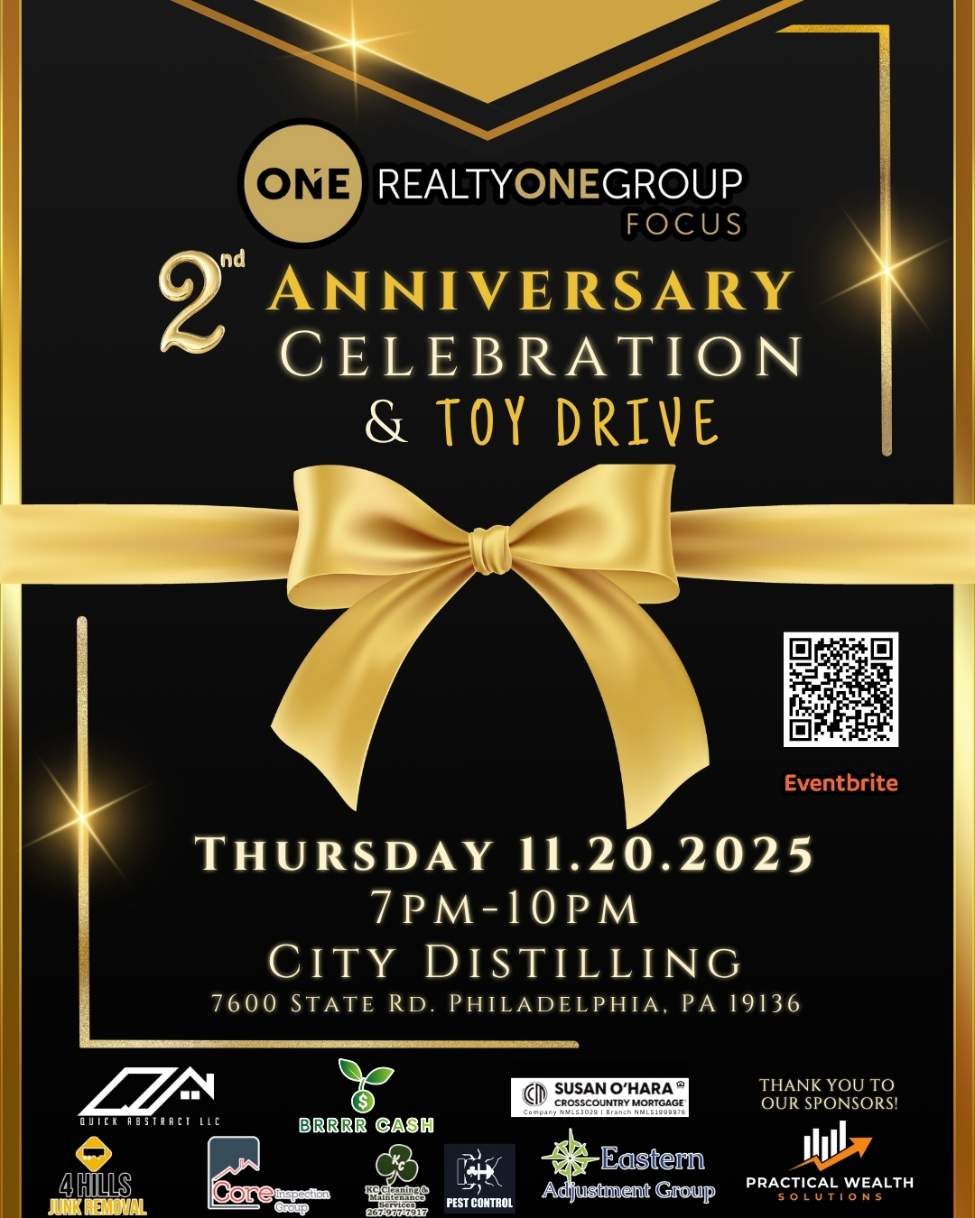 Flyer Rog Focus Philly 2nd Anniversary Celebration & Toy Drive